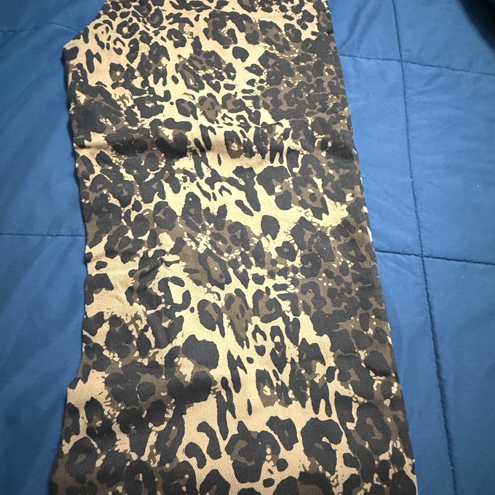 Leopard Print Flare & Wide Leg Jeans